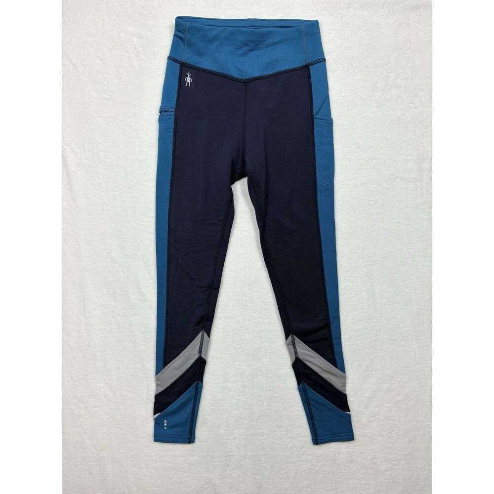 Smartwool Womens Xs Grey Blue Colorblock Merino Sport Fleece Leggings Pants